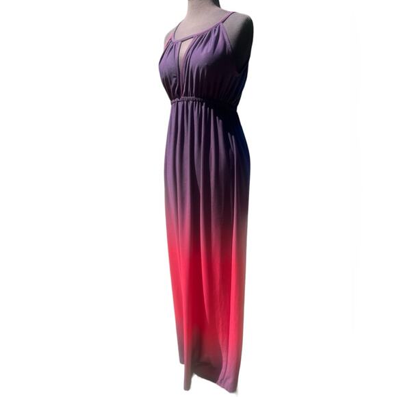 Vtg Y2K Cutout Halter Fairy Babydoll Ombre Feminine Boho Goddess Maxi Dress S - Picture 3 of 7